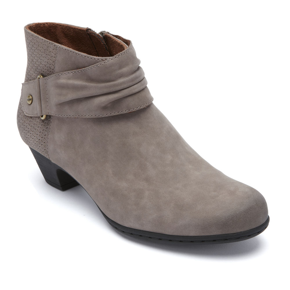 Rockport Womens Boots Grey - Brynn Rouched - UK 514-MKFHUC